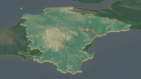 Devon, England. Topographic relief map with surface waters Stock Illustration