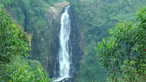 DEVON FALLS - It is a Waterfall in Talawakele, Nuwara Eliya District, Sri Lanka Stock Footage 170154239
