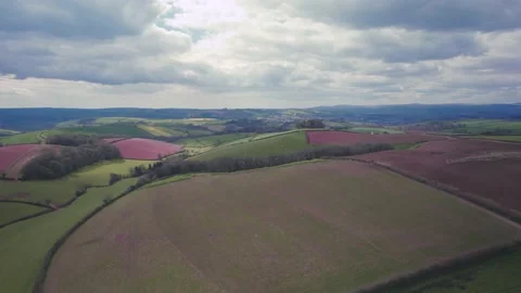 Devon Fields in Lights and Shadows, English Village, England, Europe 動画素材 177580877