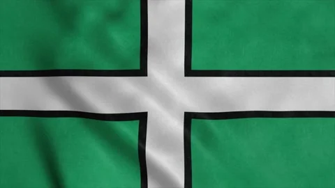 Devon flag, England, waving in wind. Realistic flag background Stock Footage 171240191