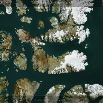 Devon Island, Canada, cropped to square. Satellite, December 31, 2003 스톡 일러스트
