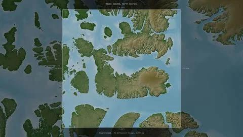 Devon Island, Canada, highlighted and labelled. Physical 스톡 일러스트