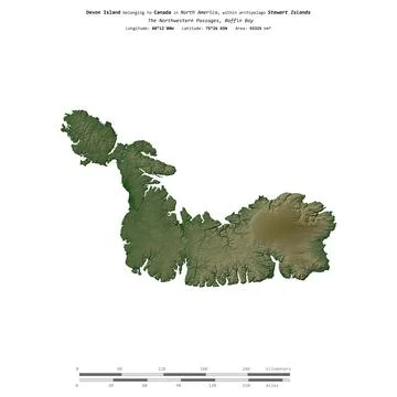 Devon Island. Canada. Shape on white. Physical 스톡 일러스트