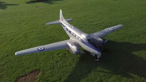 Devon Plane Aerial Stock Footage 136048928