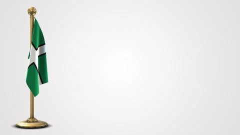 Devon realistic 3D flag illustration on golden flagpole. Stock Illustration