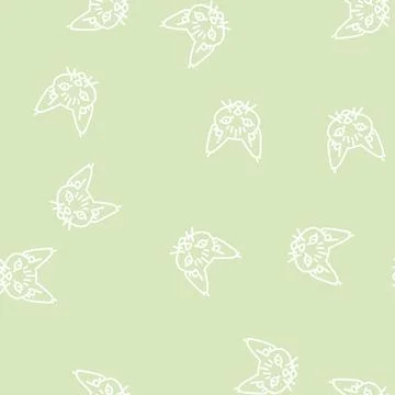 Devon rex cat cute pet line seamless pattern Stock Illustration