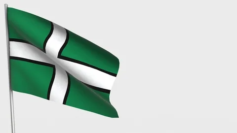 Devon waving flag animation on Flagpole. Stock Footage 115606944