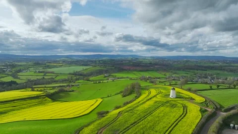Devon Windmill over Torquay from a drone, Devon, England Stock Footage 307175987