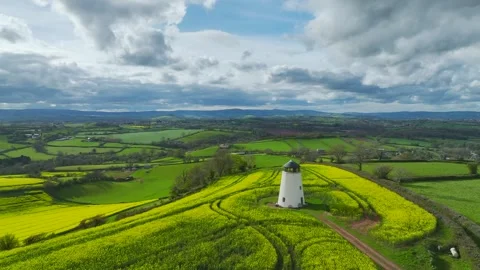 Devon Windmill over Torquay from a drone, Devon, England Stock Footage 307176026