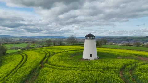 Devon Windmill over Torquay from a drone, Devon, England 動画素材 307176033