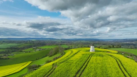 Devon Windmill over Torquay from a drone, Devon, England Stock Footage 307176057