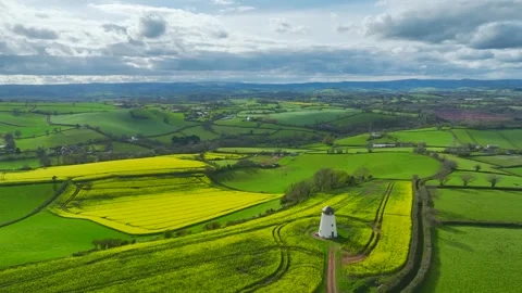 Devon Windmill over Torquay from a drone, Devon, England Stock Footage 307176119
