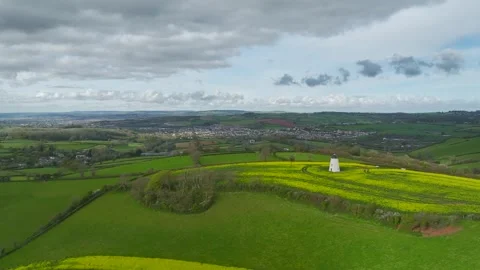 Devon Windmill over Torquay from a drone, Devon, England Stock Footage 307176150