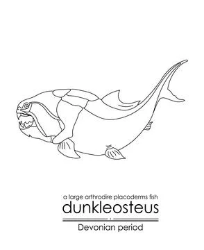 Devonian period large arthrodire fish- Dunkleosteus Stock Illustration