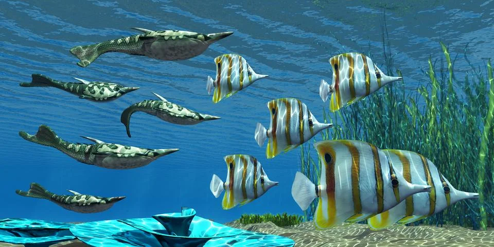 Devonian pteraspis fish Stock Illustration