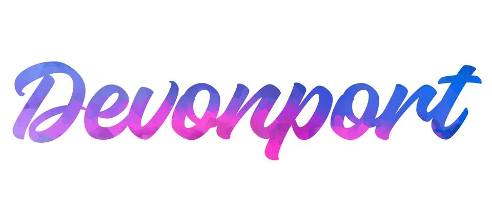 Devonport text image stock design in colorful style letters Stock Illustration