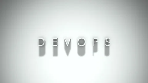 Devops 3D title animation with shadows on a white background Stock Footage 297016963