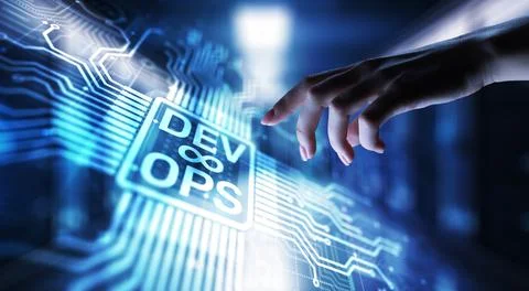 DevOps Agile development concept on virtual screen. 写真素材