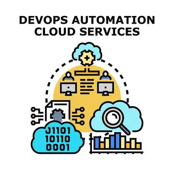 Devops automation cloud services concept managing it infrastructure 库存插图