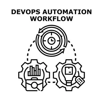 Devops automation workflow with continuous integration process イラスト素材