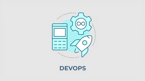 Devops blue concept icon animation Stock Footage 344175816