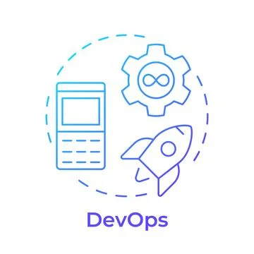 DevOps blue gradient concept icon Illustrazione stock