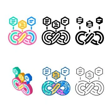Devops clean software color icon vector Stock Illustration