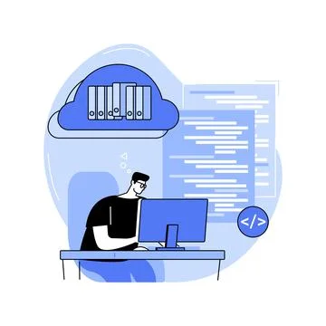 DevOps cloud engineer isolated cartoon vector illustrations. Stock Illustration