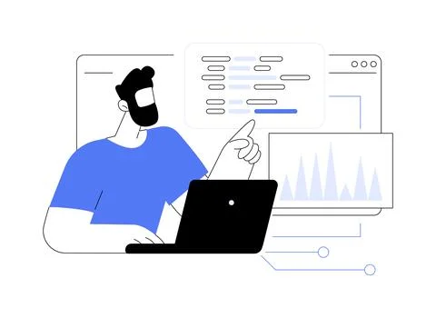 DevOps cloud engineer isolated cartoon vector illustrations. Stock Illustration