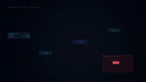 DevOps Cloud Microservices Cluster and Threat Topology 4K Loop 動画素材 345522861