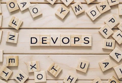 Devops is a combination of development and operations Stock Photos