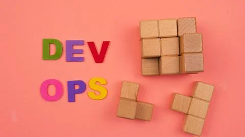 DevOps concept is combining software development (Dev) and IT operations(Ops) Stock Photos