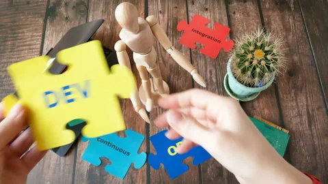 DevOps Concept for software engineering culture and practice of software deve Stock Footage 131358363