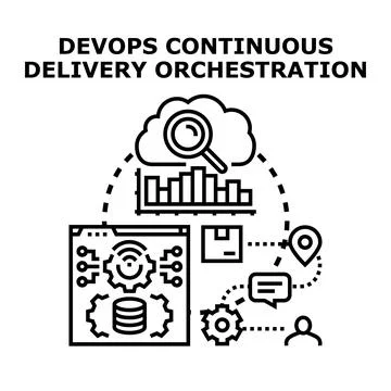 Devops continuous delivery orchestration development lifecycle concept Stock Illustration