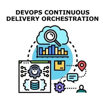 Devops continuous delivery orchestration development lifecycle concept イラスト素材