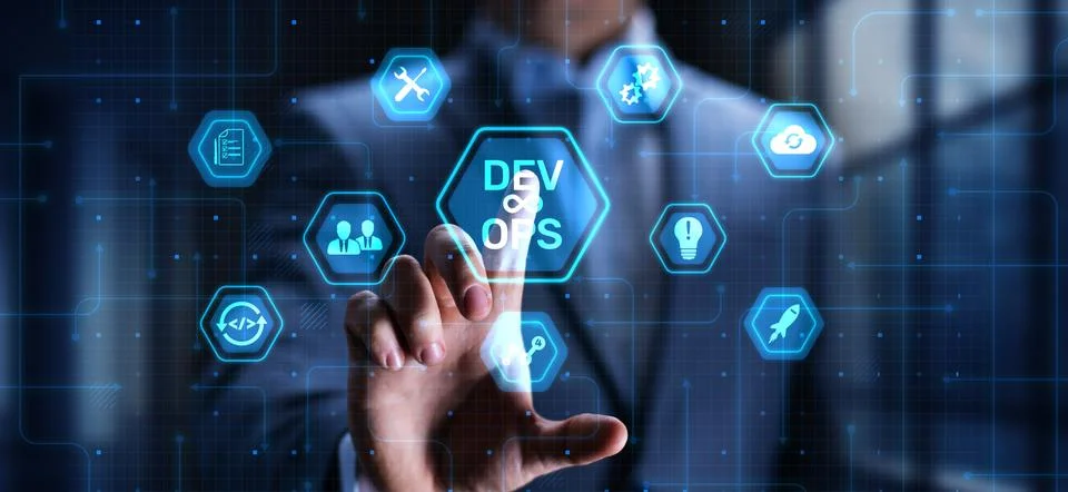 DevOps Development and Operations Integration for Efficient Delivery, project Stock Photos