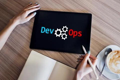 DevOps - development cycles of Automation and monitoring at all steps of Stock Photos