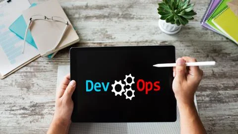 DevOps - development cycles of Automation and monitoring at all steps of Stock Photos