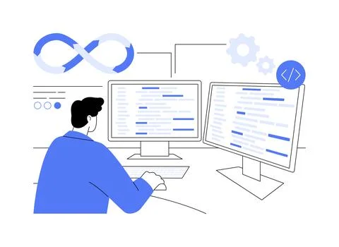 DevOps engineering isolated cartoon vector illustrations. Stock-Illustration