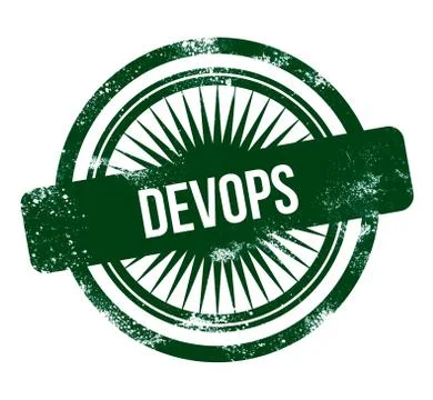 DevOps - green grunge stamp Stock Illustration
