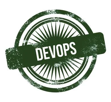 DevOps, green grunge stamp Illustrazione stock