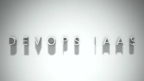 Devops iaas 3D title animation with shadows on a white background Stock Footage 297216133