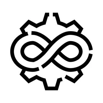 Devops infinity loop symbol representing continuous integration Stock Illustration