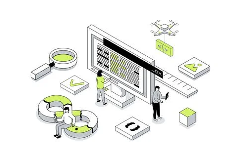 DevOps Isometric Concept Illustrazione stock