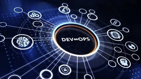 DevOps Methodology Development Operations agil programming technology concept Stock Footage