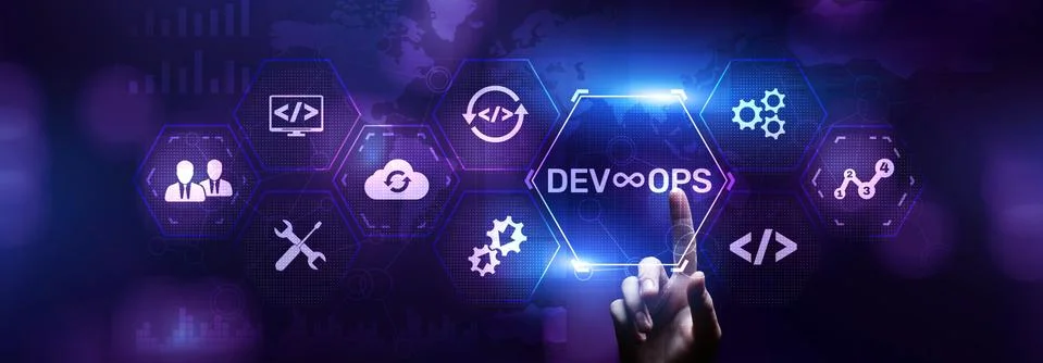 DevOps Methodology Development Operations agil programming technology concept. Stock Photos
