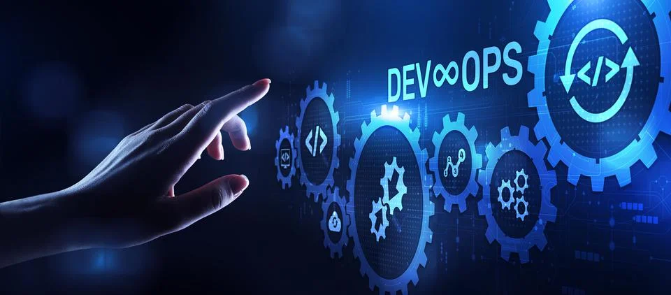 DevOps Methodology Development Operations agil programming technology concept. Stock Photos