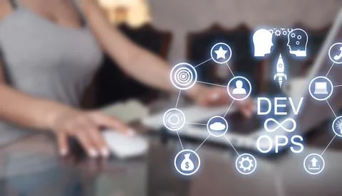 DevOps Methodology Development Operations Programming. Stock Photos