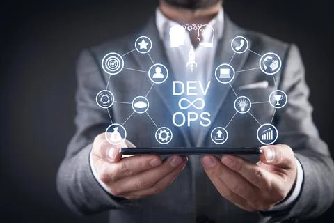 DevOps Methodology Development Operations Programming. 写真素材