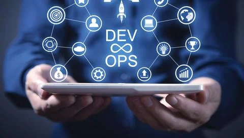 DevOps Methodology Development Operations Programming. Stock Photos
